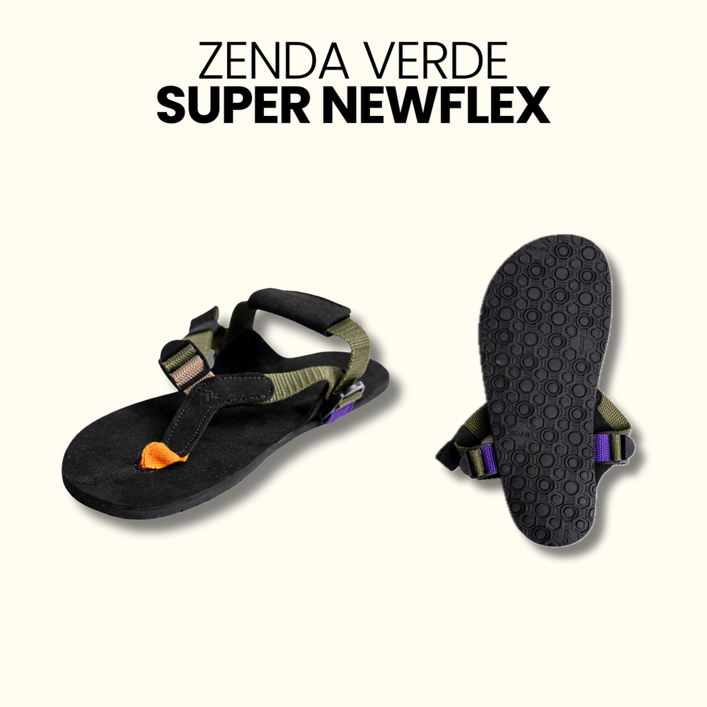 Sandalia Zenda - Suela Vibram SuperNewFlex (7.8 mm) - Verde - Barefoot Trail