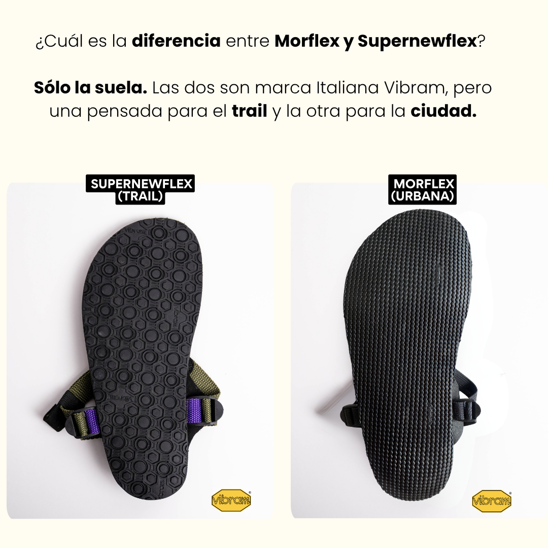 Sandalia Zenda - Suela Vibram SuperNewFlex (7.8 mm) - Negra - Barefoot Trail