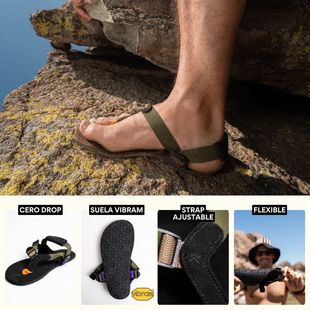 Sandalia Zenda - Suela Vibram SuperNewFlex (7.8 mm) - Verde - Barefoot Trail