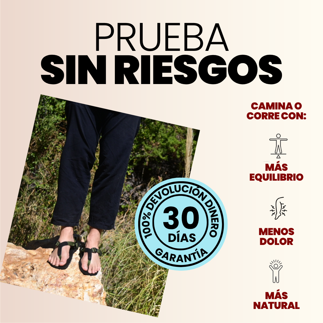 Sandalia Zenda - Suela Vibram SuperNewFlex (7.8 mm) - Verde Musgo - Barefoot Trail